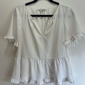 Madewell Cream Ruffle Sleeve Blouse